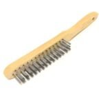 Wooden comb with metal teeth