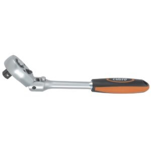 Silver ratchet wrench with ergonomic handle