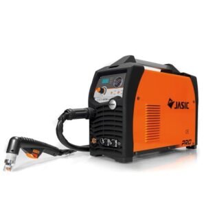 JASIC plasma cutter with digital display and torch.