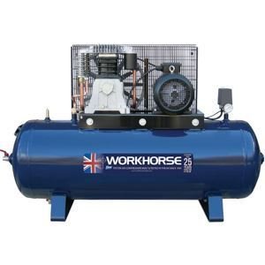 Blue WORKHORSE air compressor on display