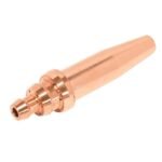 Copper welding nozzle for precise gas delivery.