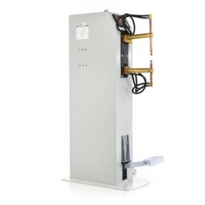 Industrial machine with copper connections and foot pedal.
