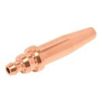Copper welding torch nozzle for industrial use.