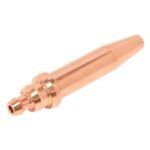 Copper welding nozzle for precision work.