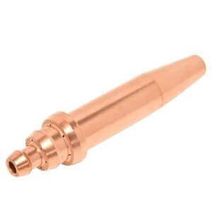 Copper welding nozzle for precision applications.