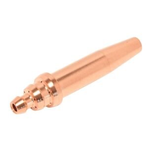Copper welding torch nozzle for industrial use.
