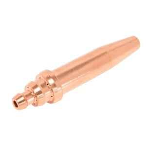 Copper welding nozzle on a white background.