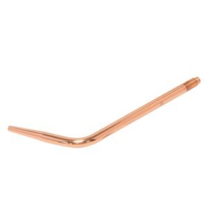 Copper pipe with a bent design.