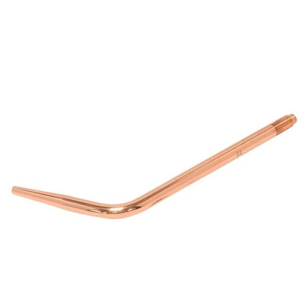 Copper pipe with a bent design.