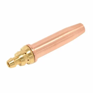 Copper welding torch nozzle with brass fittings