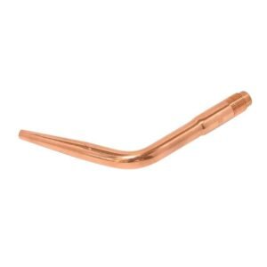 Copper welding torch nozzle with bend