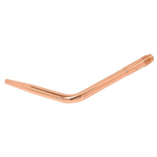 Copper welding torch tip with curved design