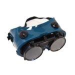 Blue goggles with adjustable lenses for optimal vision.