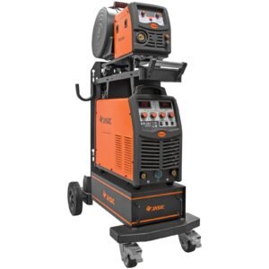 JASIC welding machine with digital controls and wheels.