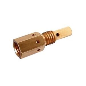 Brass connector with threaded and smooth sections