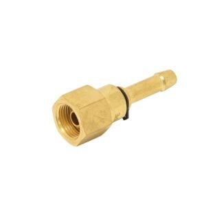 Brass connector with threaded opening and nozzle