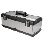 Durable metal toolbox with a secure handle