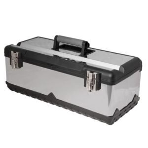 Durable metal toolbox with a secure handle