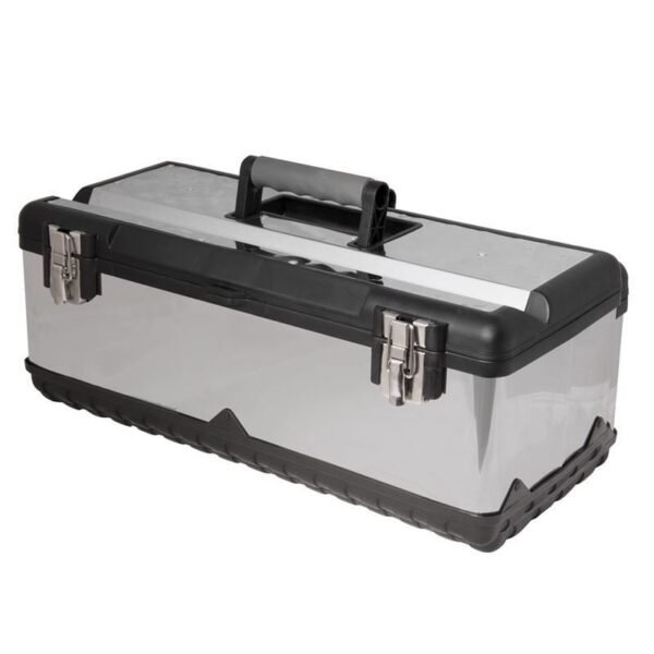 Durable metal toolbox with a secure handle