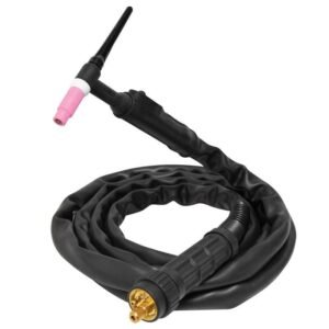 TIG welding torch with flexible cable.
