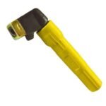 Yellow tool handle with a black attachment.