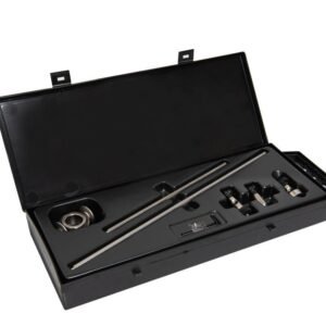 Open tool kit containing various metal tools.