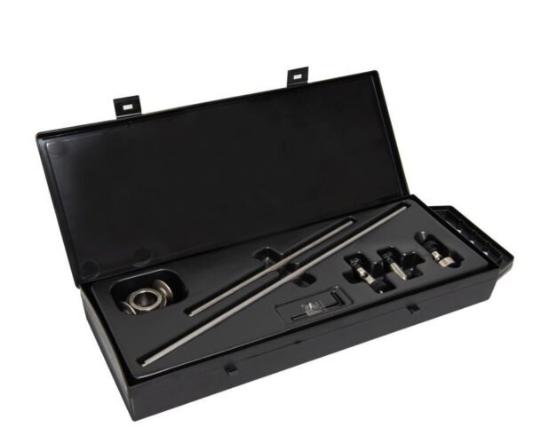 Open tool kit containing various metal tools.
