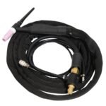 Welding torch and cable setup for welding tasks.