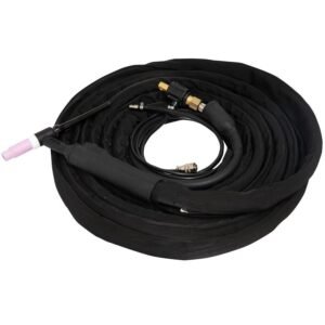 Wrapped welding torch and hose assembly.