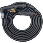 Welding torch with coiled cable