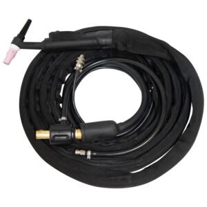 Coiled welding torch and hose assembly.