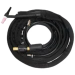 Welding torch and hose coiled together