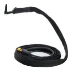 Black hose with nozzle for welding applications.