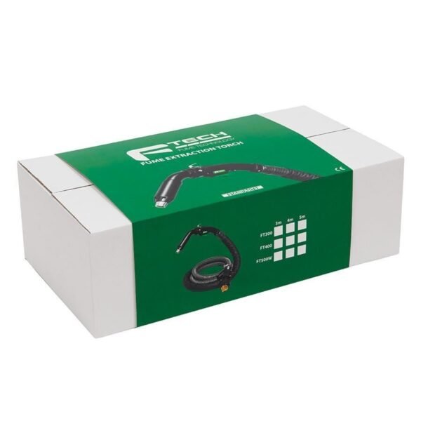 Fume extraction torch packaging and specifications.