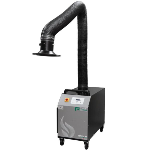 Industrial fume extractor with flexible ducting.