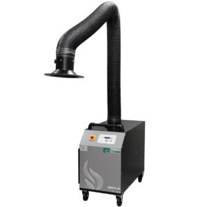 Portable fume extractor with adjustable hose