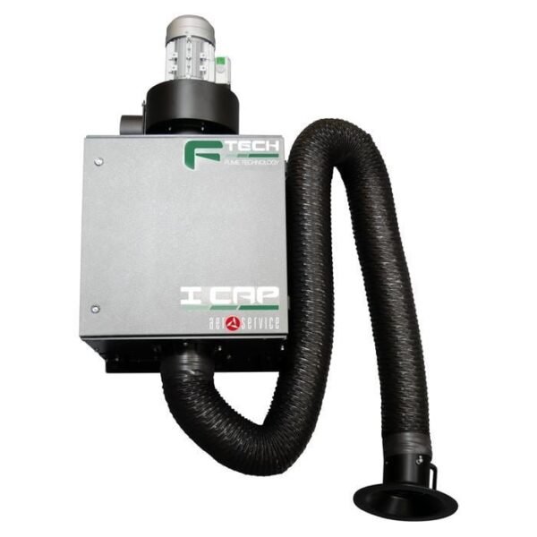 Industrial fume extraction system with flexible duct.