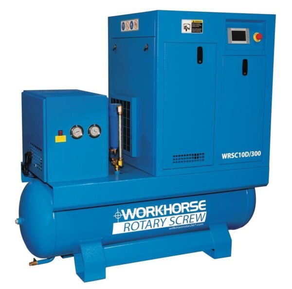Blue rotary screw air compressor model WRSC10D/300