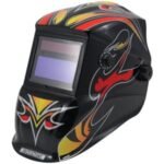 Stylish welding helmet with dragon design