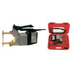 Electric tool with accessories in carrying case.