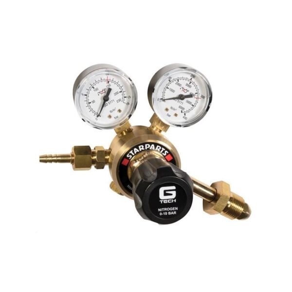 Nitrogen pressure regulator with gauges and knobs