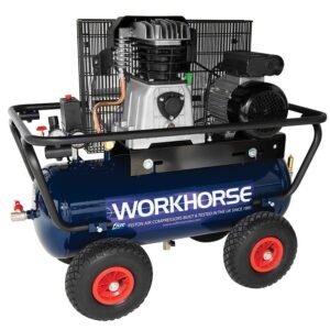 Workhorse air compressor with tank and wheels