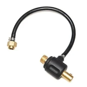 Gas valve connector with flexible hose