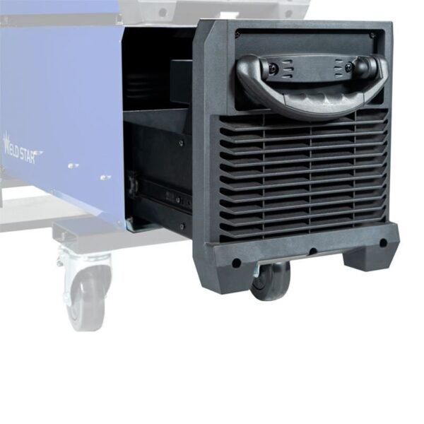 Close-up of a welding machine's front panel.