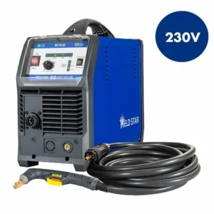 Welding machine with 230V power supply.