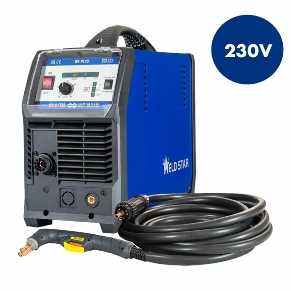 Welding machine with 230V power supply.