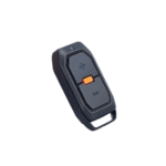 Wireless remote control with volume buttons.