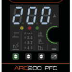 Digital display panel of ARC200 PFC welder.