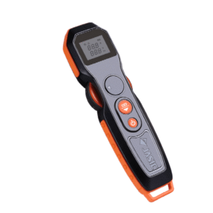 Digital measuring tool with display and buttons