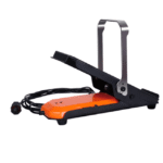 Orange and black foot pedal with cable